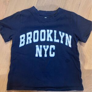 H&M Navy Blue 'Brooklyn NYC' Short Sleeve Tee